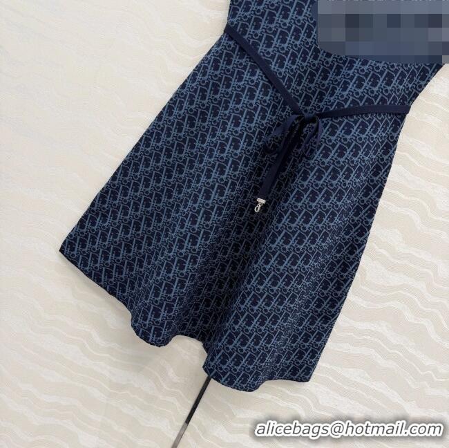 Grade Design Dior Short Flared Dress with Belt 42103 Navy Blue 2026
