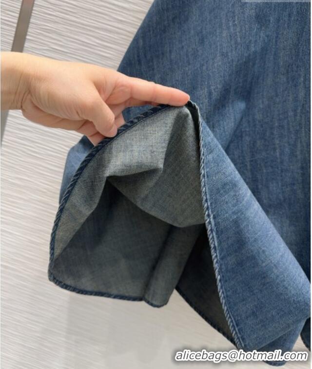 Top Grade Dior Belted Dress D42114 Denim Blue 2026
