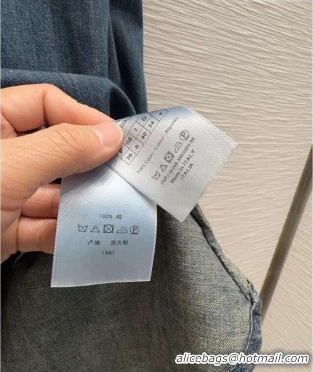 Top Grade Dior Belted Dress D42114 Denim Blue 2026