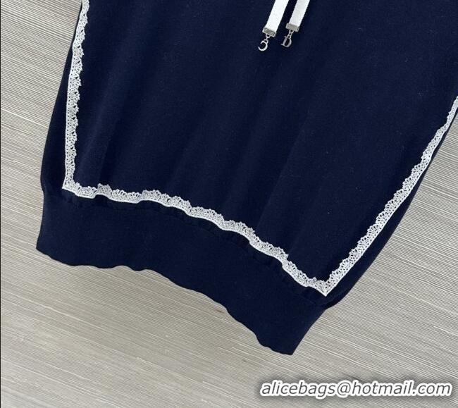 Famous Brand Dior Knit Short-sleeved Sweater D42116 Deep Blue 2026
