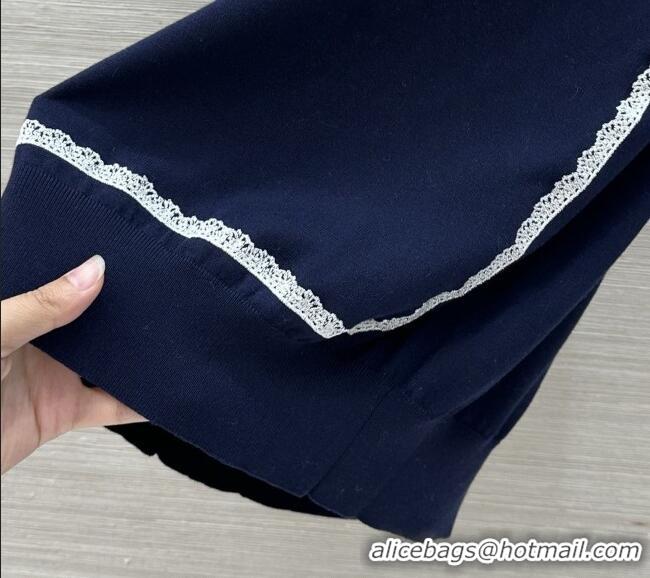 Famous Brand Dior Knit Short-sleeved Sweater D42116 Deep Blue 2026