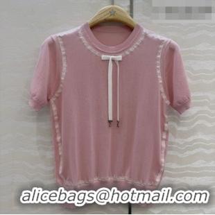 Reasonable Price Dior Knit Short-sleeved Sweater D42116 Pink 2026
