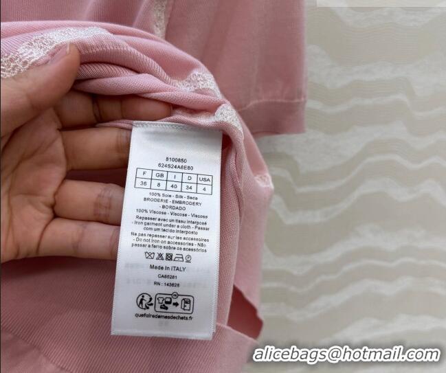 Reasonable Price Dior Knit Short-sleeved Sweater D42116 Pink 2026
