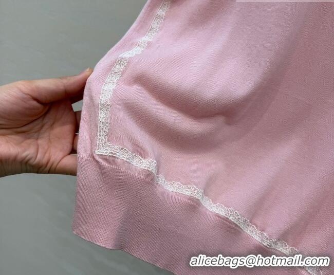 Reasonable Price Dior Knit Short-sleeved Sweater D42116 Pink 2026