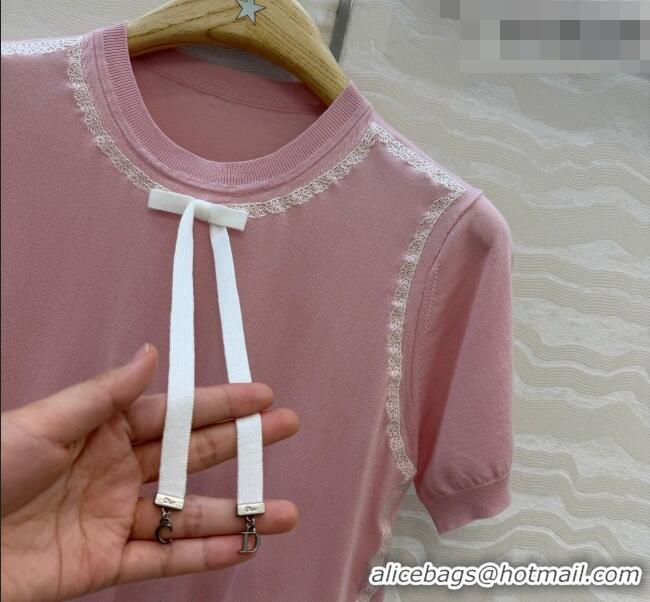 Reasonable Price Dior Knit Short-sleeved Sweater D42116 Pink 2026