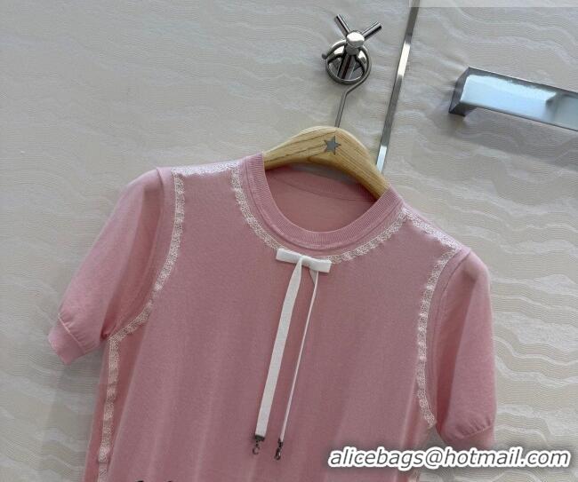 Reasonable Price Dior Knit Short-sleeved Sweater D42116 Pink 2026
