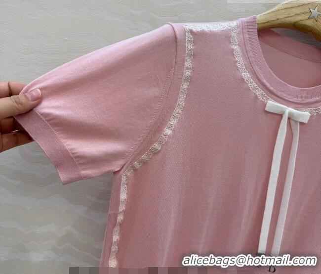 Reasonable Price Dior Knit Short-sleeved Sweater D42116 Pink 2026