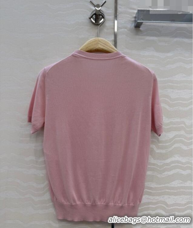 Reasonable Price Dior Knit Short-sleeved Sweater D42116 Pink 2026