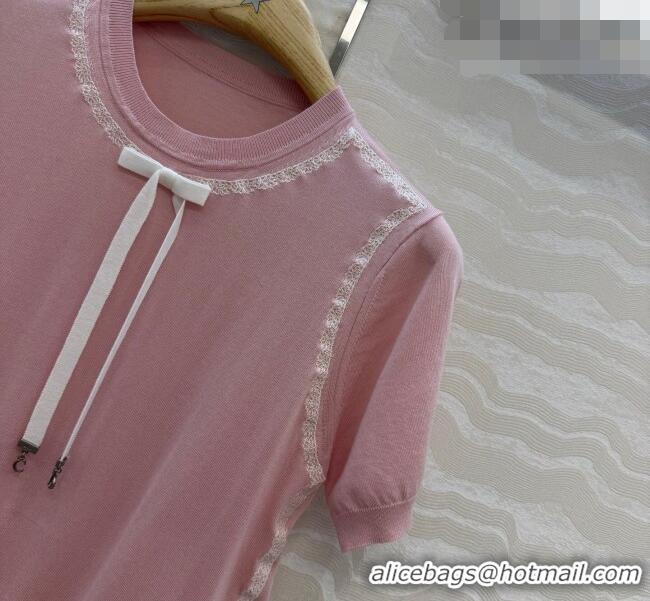 Reasonable Price Dior Knit Short-sleeved Sweater D42116 Pink 2026