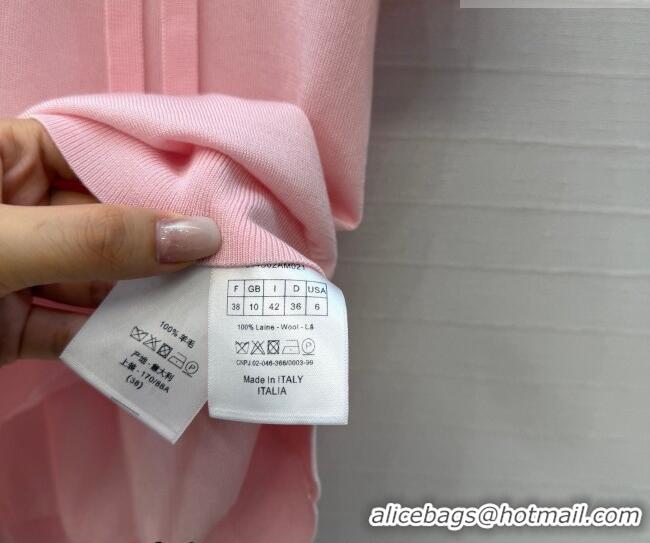Discount Dior Wool Knit Short-sleeved Sweater with Bow DR042210 Pink 2026