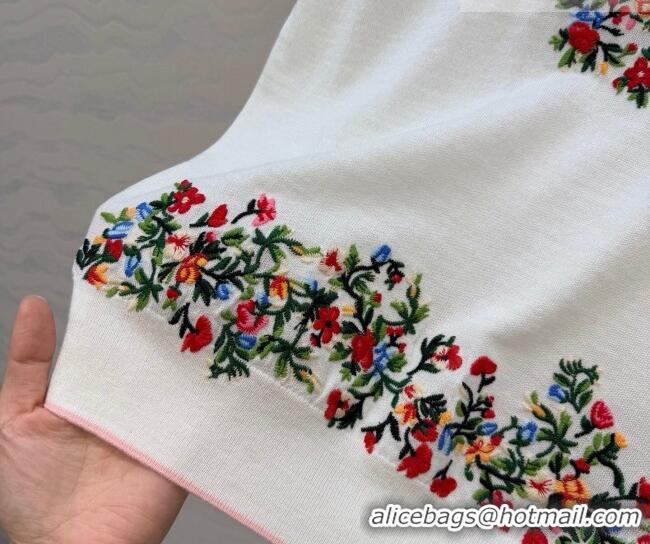 Grade Quality Dior Knit Short-sleeved Sweater with Heart embroidery DR042213 White 2026