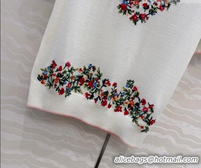 Grade Quality Dior Knit Short-sleeved Sweater with Heart embroidery DR042213 White 2026
