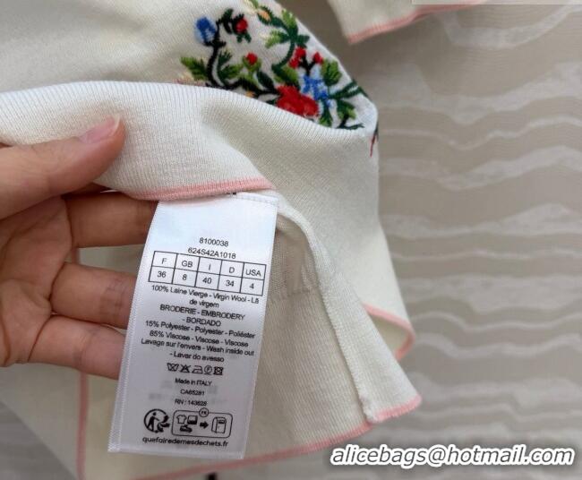 Grade Quality Dior Knit Short-sleeved Sweater with Heart embroidery DR042213 White 2026