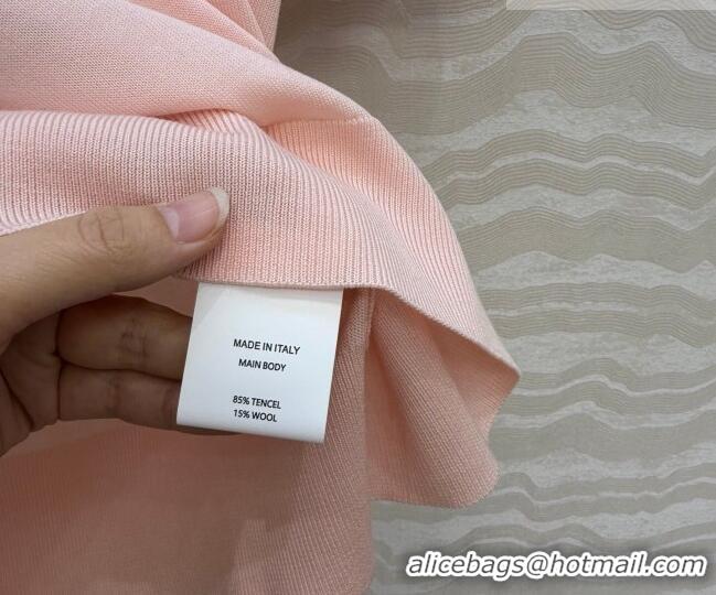 Good Looking Dior Knit Short-sleeved Sweater with Clover Embroidery DR042211 Pink 2026