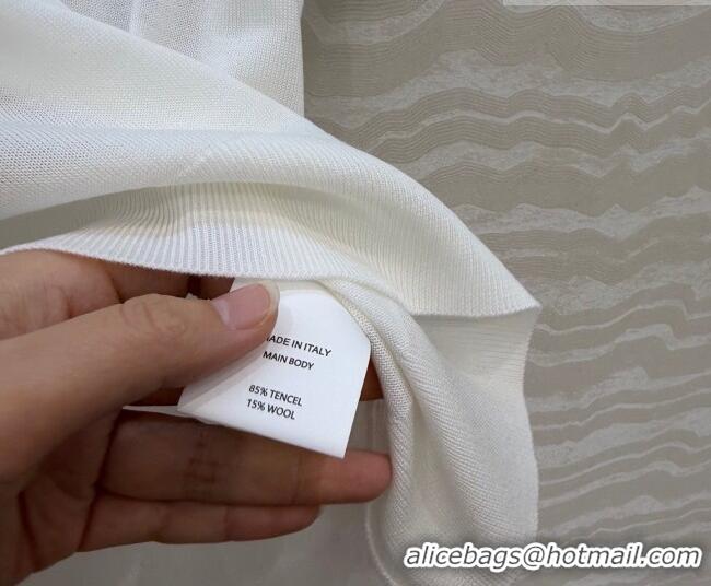 Lowest Price Dior Knit Short-sleeved Sweater with Clover Embroidery DR042211 White 2026