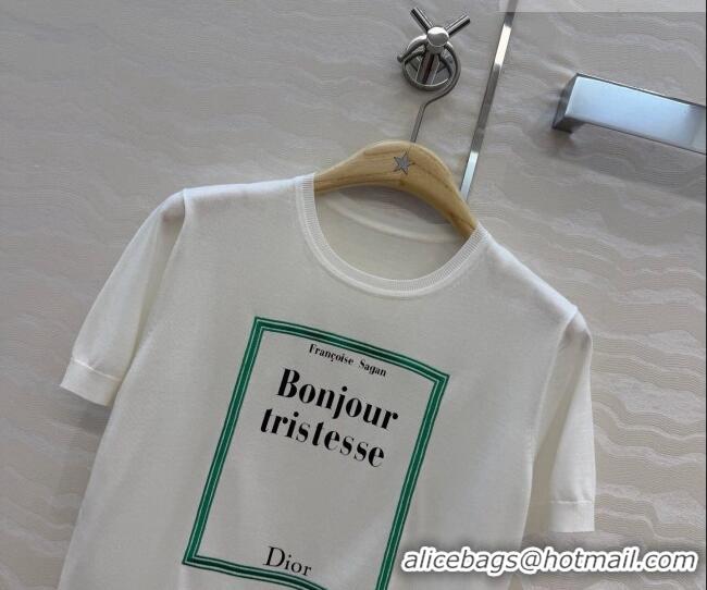 Fashionable Cheap Dior Silk Short-sleeved Sweater DR042216 White 2026