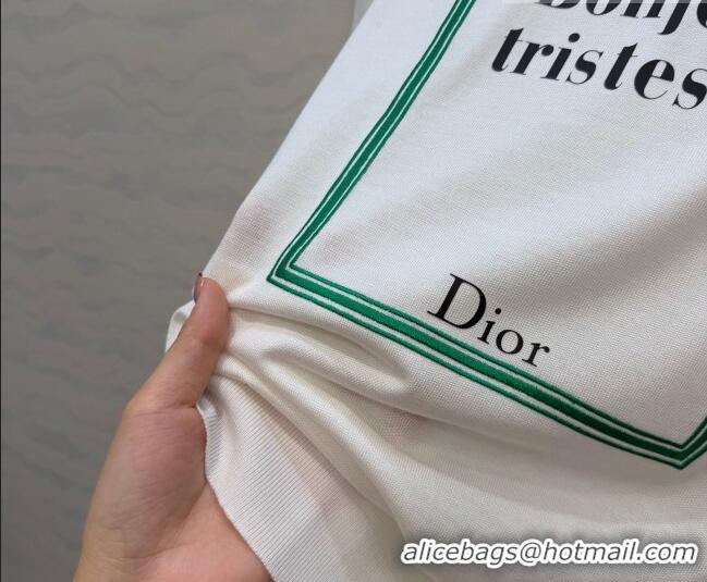 Fashionable Cheap Dior Silk Short-sleeved Sweater DR042216 White 2026