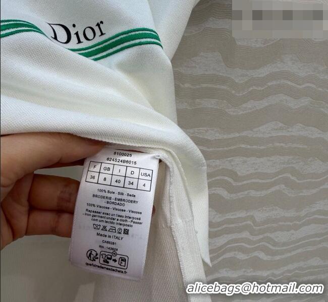 Fashionable Cheap Dior Silk Short-sleeved Sweater DR042216 White 2026