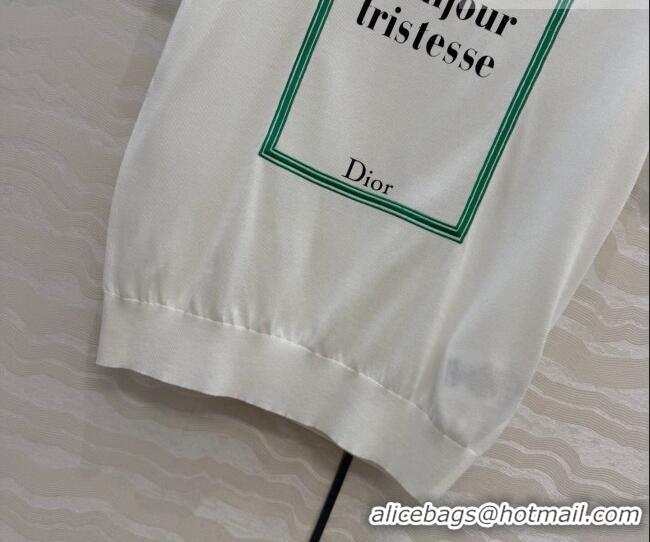 Fashionable Cheap Dior Silk Short-sleeved Sweater DR042216 White 2026