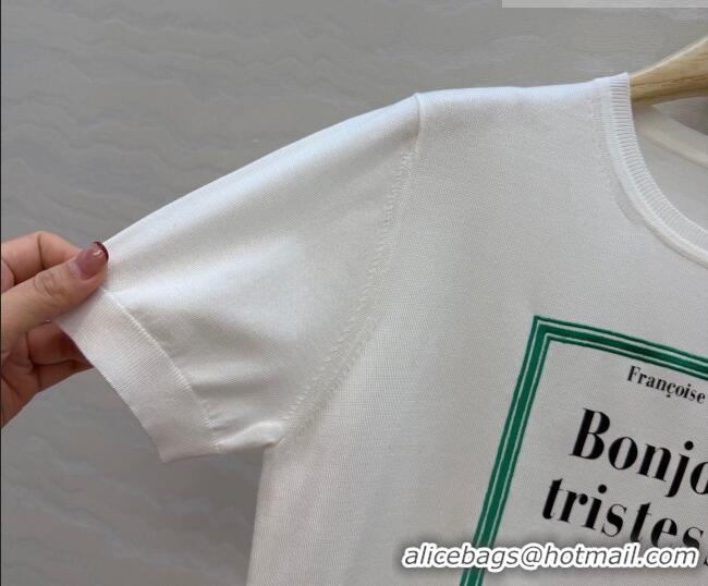 Fashionable Cheap Dior Silk Short-sleeved Sweater DR042216 White 2026