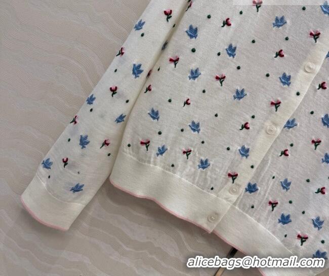 Buy Discount Dior Embroidered Cardigan DR042217 White 2026