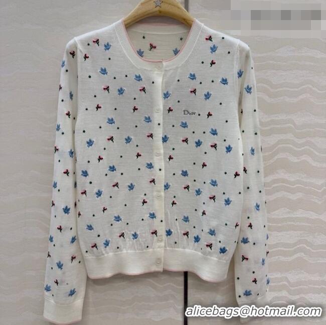 Buy Discount Dior Embroidered Cardigan DR042217 White 2026