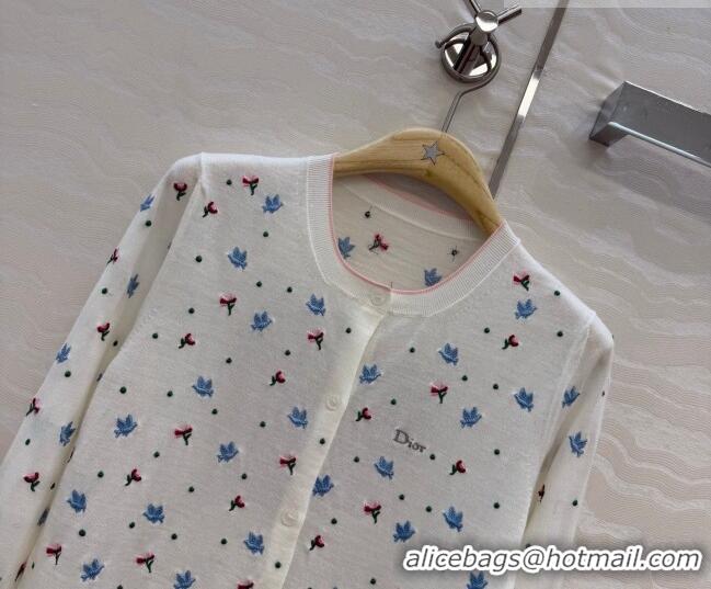 Buy Discount Dior Embroidered Cardigan DR042217 White 2026