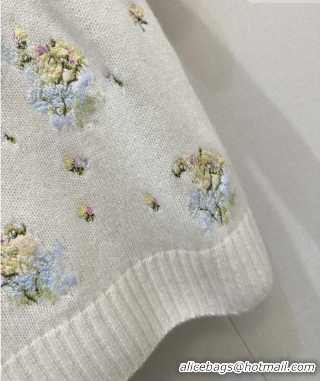Promotional Dior Knit Short-sleeved Sweater with Embroidery DR042218 White 2026