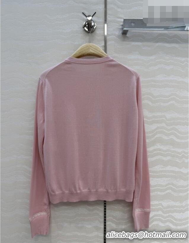 New Design Dior Lace Trim Cardigan DR042214 Pink 2026