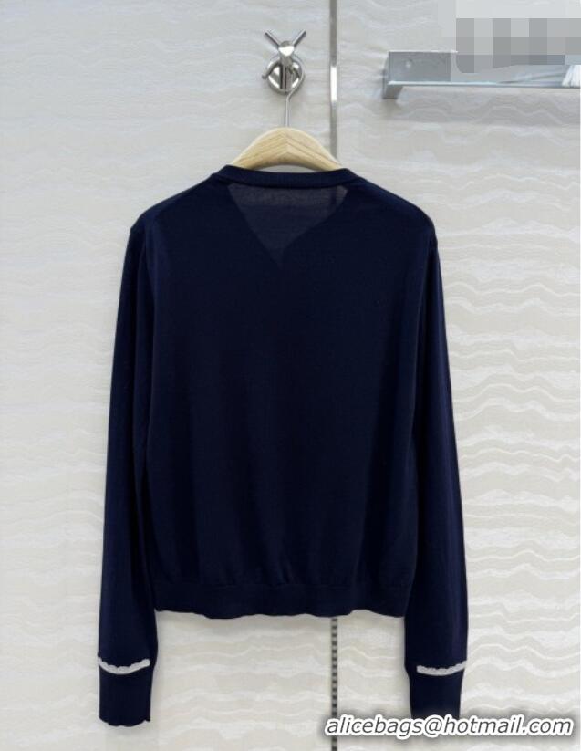 Grade Quality Dior Lace Trim Cardigan DR042214 Blue 2026