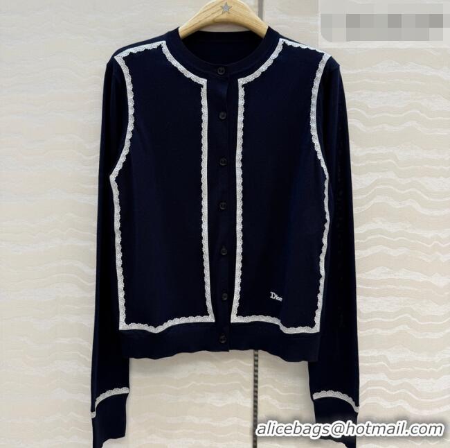 Grade Quality Dior Lace Trim Cardigan DR042214 Blue 2026