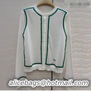 Luxury Classic Dior Lace Trim Cardigan DR042214 White 2026