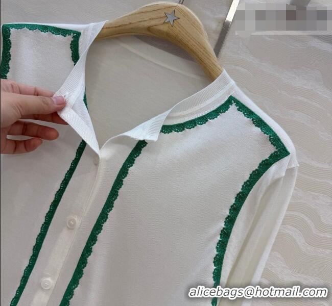 Luxury Classic Dior Lace Trim Cardigan DR042214 White 2026