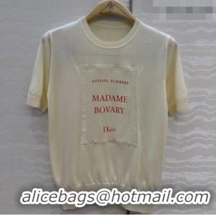 Original Cheap Dior Satin Short-sleeved Sweater DR042215 Beige 2026