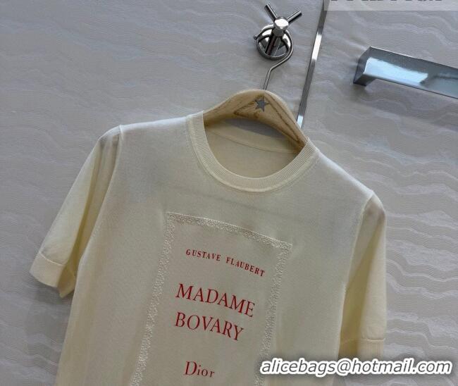 Original Cheap Dior Satin Short-sleeved Sweater DR042215 Beige 2026