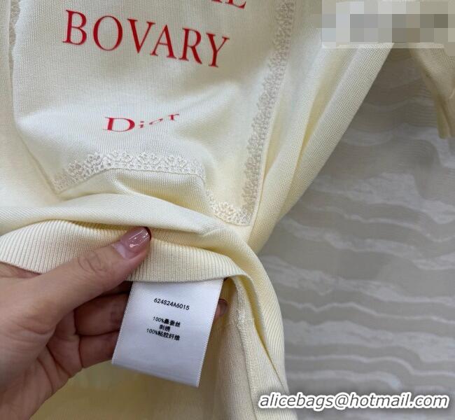 Original Cheap Dior Satin Short-sleeved Sweater DR042215 Beige 2026