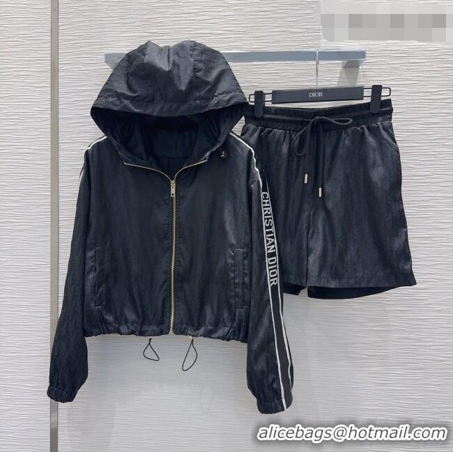 New Release Creation Dior Jacket and Shorts Set DR042301 Black 2026