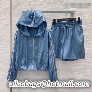 Modern Classic Dior Jacket and Shorts Set DR042301 Blue 2026