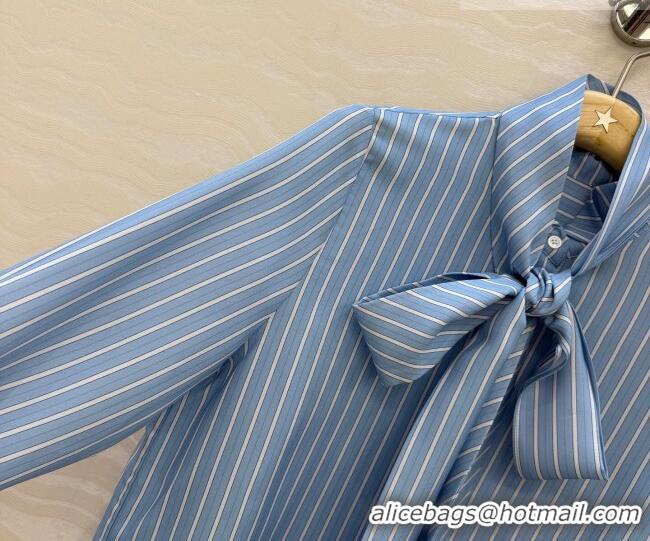 Traditional Discount Dior D-Striped Silk Shirt DR042306 Blue 2026