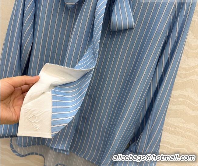 Traditional Discount Dior D-Striped Silk Shirt DR042306 Blue 2026