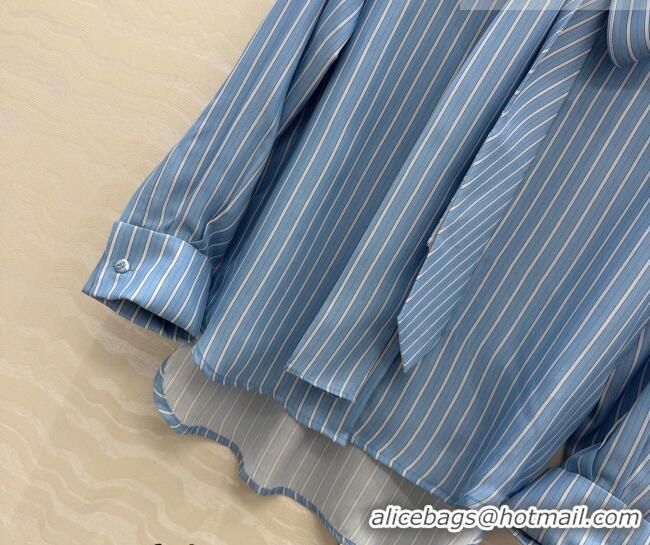 Traditional Discount Dior D-Striped Silk Shirt DR042306 Blue 2026