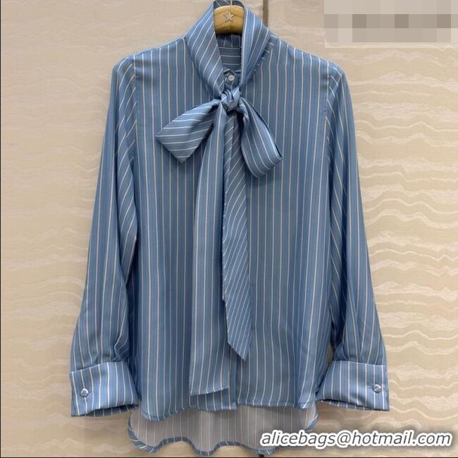 Traditional Discount Dior D-Striped Silk Shirt DR042306 Blue 2026