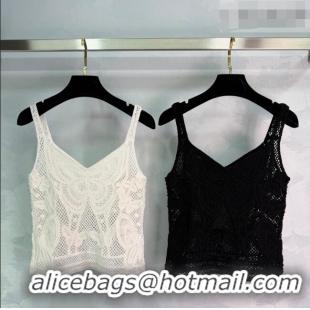 Pretty Style Dior Knit Crochet Vest DR042312 White/Black 2026