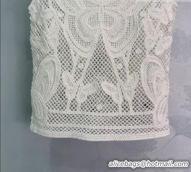 Pretty Style Dior Knit Crochet Vest DR042312 White/Black 2026