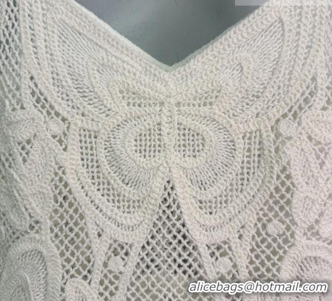 Pretty Style Dior Knit Crochet Vest DR042312 White/Black 2026