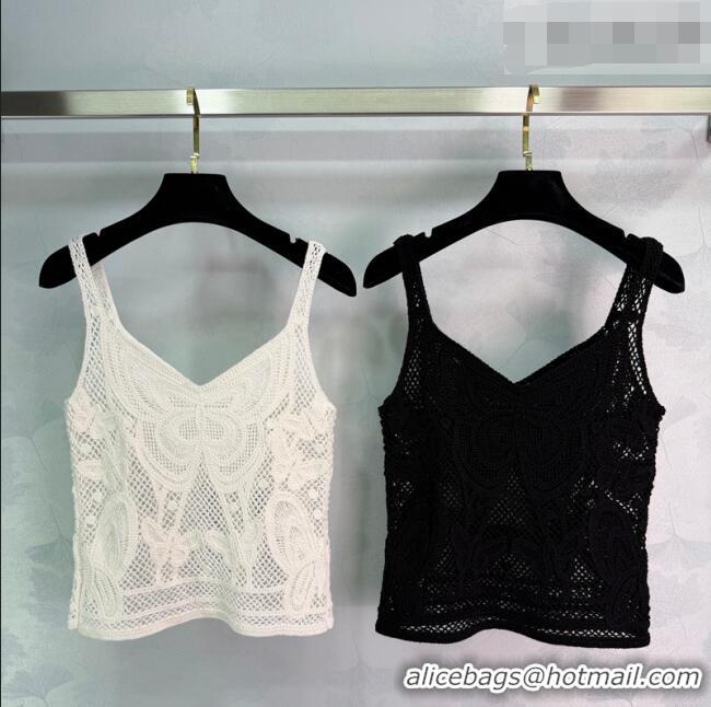 Pretty Style Dior Knit Crochet Vest DR042312 White/Black 2026