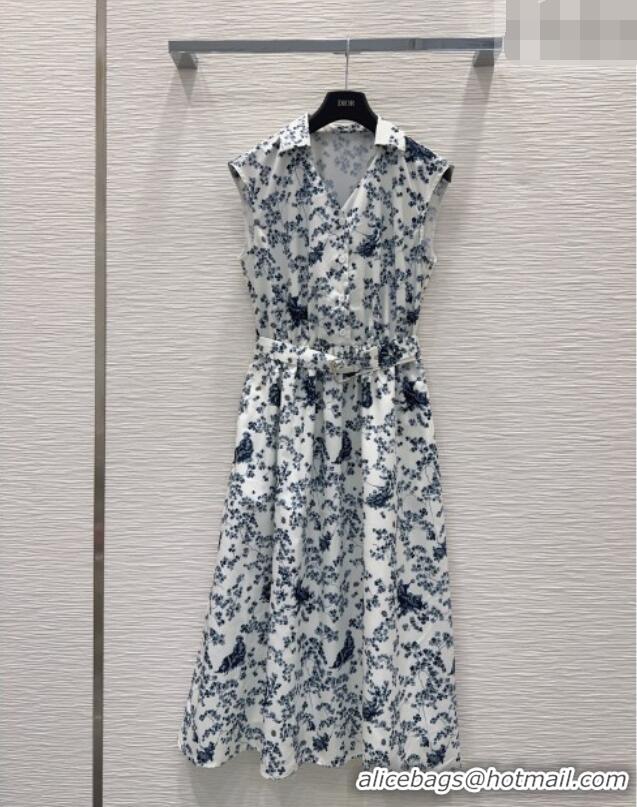 Luxury Design Dior Printed Dress DR042323 Blue 2026