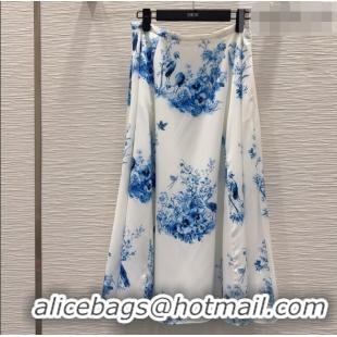 Luxury Cheap Dior Printed Skirt DR042331 White/Blue 2026