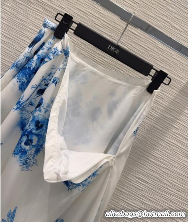 Luxury Cheap Dior Printed Skirt DR042331 White/Blue 2026