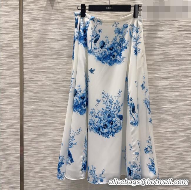 Luxury Cheap Dior Printed Skirt DR042331 White/Blue 2026